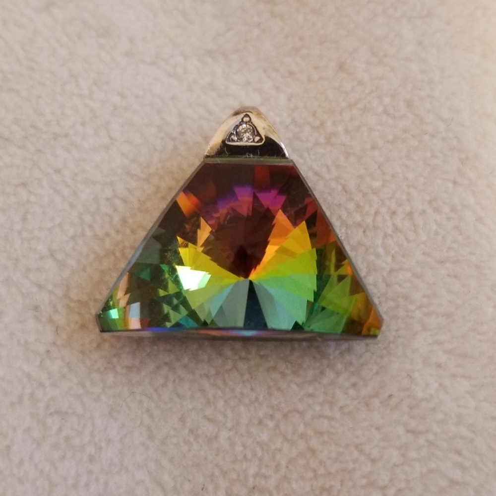PRECIOSA Crystal Silver Triangle Pendant